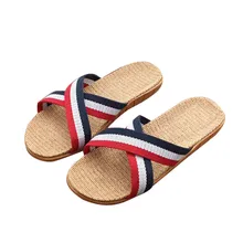 Lecopike тапочки мужские Нескользящие льняные домашние летние туфли на плоском ходу с открытым носком шлепанцы пляжная обувь zapatos de A20