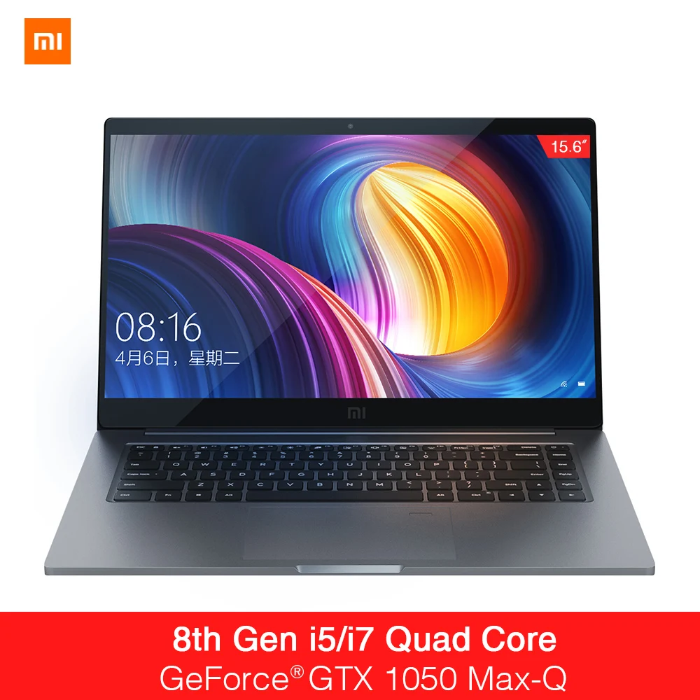 Ноутбук Xiaomi Mi Pro 15 6 дюймов GTX 1050 Max Q Intel Core i7 16G/i5 8G CPU NVIDIA 4 ГБ GDDR5 ноутбук с отпечатком
