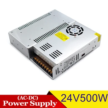 

High quality New Model 500W 21A 24V Switching Power Supply LED Driver AC 110v 220V Input to DC24V Power Adapter For Lighti Print