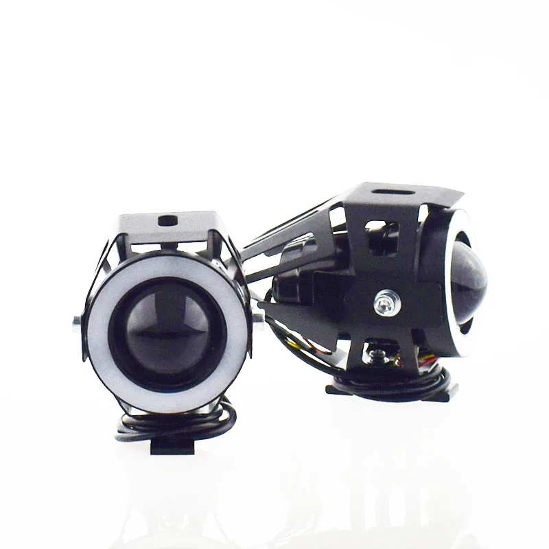 Мотоциклетные фары U7 12V 125W 3000lmx 7 цветов прожекторы мотоцикл работа фара, легкий в управлении вспомогательные огни противотуманных фар