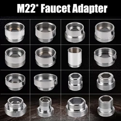Copper Nickel Plated M22 Reducer Faucet Adapter 16 18 20 22 24 26 28 30mm Male Female  Kitchen Bathroom Brass Water Tape Joint