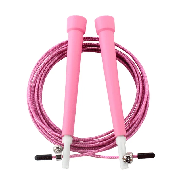 Crossfit Speed Jump Rope Professional Skipping Rope For MMA Boxing Fitness Skip Workout Training With Carrying Bag Spare Cable 3201 Pink