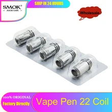 100 шт./лот, оригинальная ручка SMOK Vape 22, сменная катушка Ом, материал NiCr, двухъядерный, подходит для SMOK Vape, ручка 22/ручка Vape Plus Vape