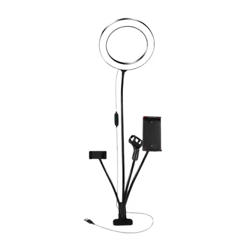 

4 in 1 Vlogging Live Broadcast Smartphone Video 8 inch Selfie Ring Light Extendable Tripod Stand with Phone Holder
