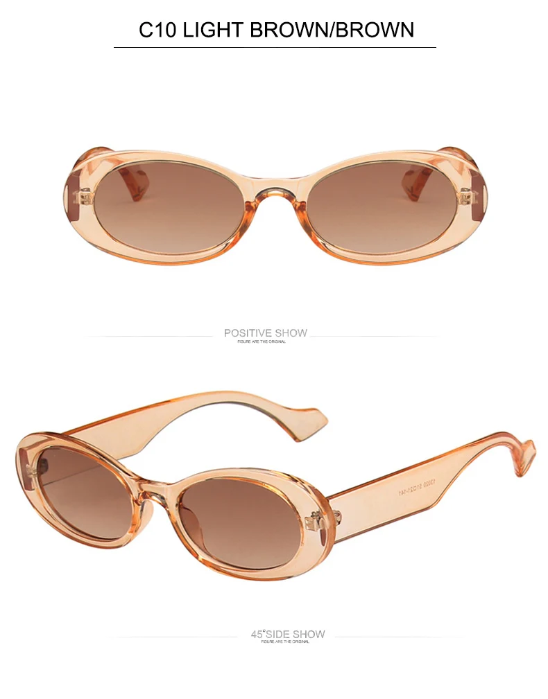 OEC CPO Vintage Oval Sunglasses Women Brand Designer Small Frame Sun Glasses Female Retro Black Yellow Round Eyewear UV400 O881