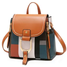 Designer Backpacks Women PU Leather Backpacks Female School Bag for Teenager Girls Laides Travel Back Bag Colorful Retro Bagpack