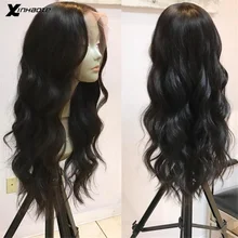 Полностью кружевные человеческие волосы парики с детскими волосами влажные и волнистые предварительно выщипанные бесклеевые полностью кружевные парики для женщин объемные волнистые перуанские волосы remy