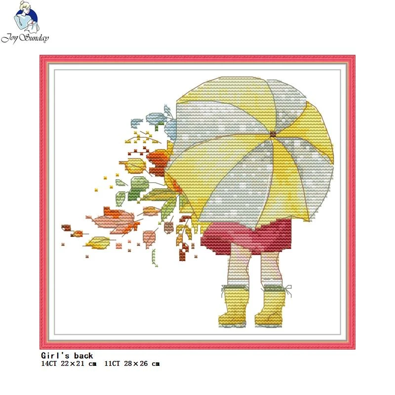 バックビューの女の子保持傘漫画のキャラクタークロスステッチキット14ct 11ct中国刺繍キットdiy針仕事 Package Aliexpress