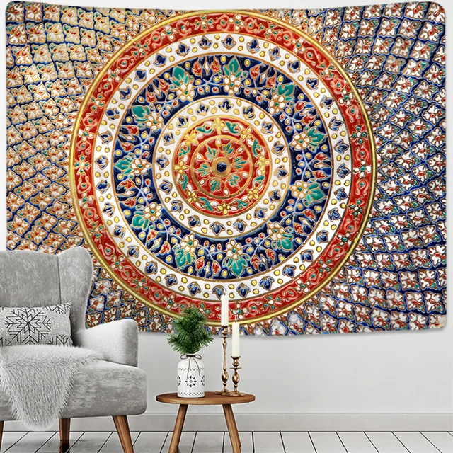 Floral Boho Indian Mandala Tapestry Wall Hanging
