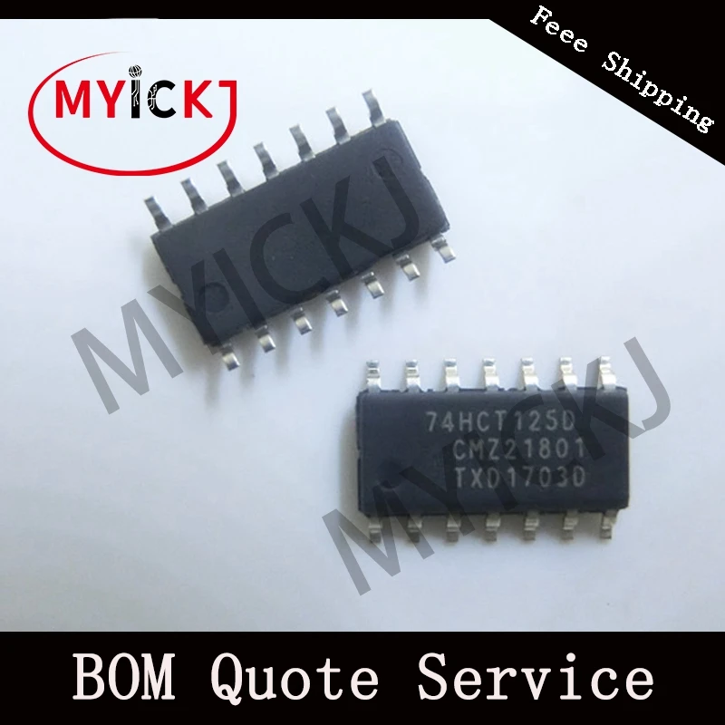 

74HCT125D 10PCS Quad buffer/line driver; 3-state IC CHIP SOP14