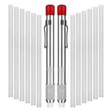 

2 Pcs Soapstone Holders Round Soapstone Marker Soapstone Pen with 12 Pcs Refills for Welding Tools and Markers Removable