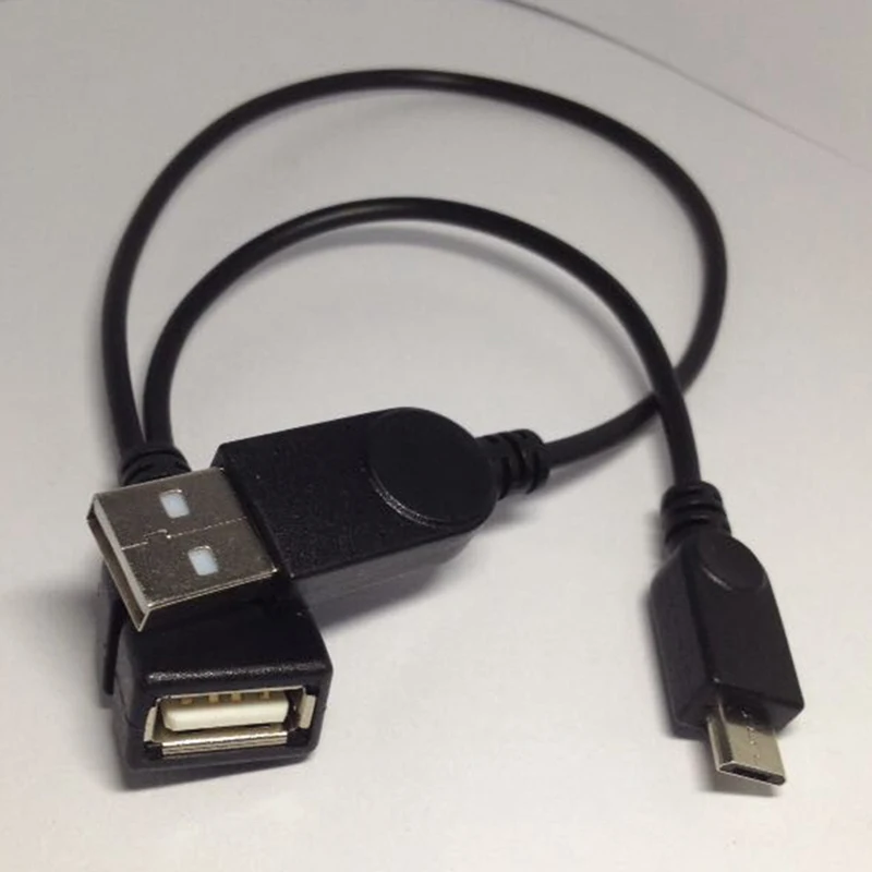 Micro USB 2,0 5 Pin хост-кабель OTG адаптер с USB Мощность для сотового телефона подставки для мобильных телефонов и планшетов внешний U диск читателя кабель