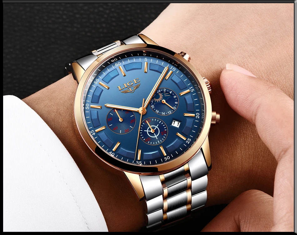 2022 New LIGE Watches Men quartz Top Brand Analog Military male Watches Men Sports army Watch Waterproof Relogio Masculino+Box