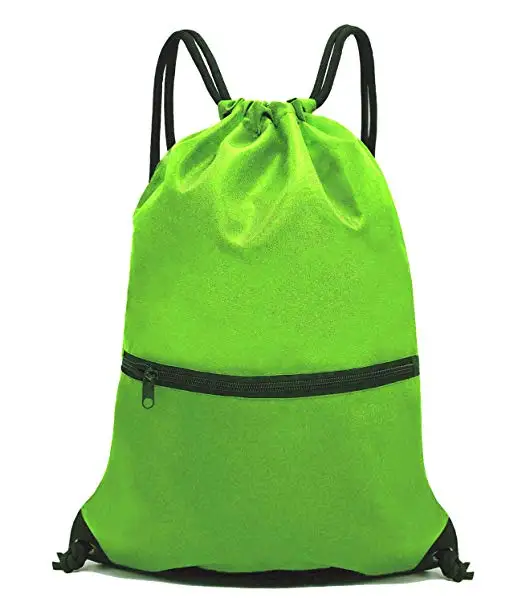 Drawstring Backpack Bag Sport Gym Sackpack - Цвет: green