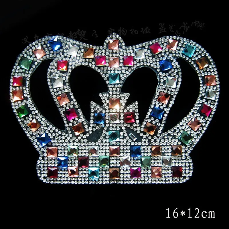 

Crown decor rhinestones patch designs iron on transfer hot fix rhinestone transfer motifs iron on applique patches shirt