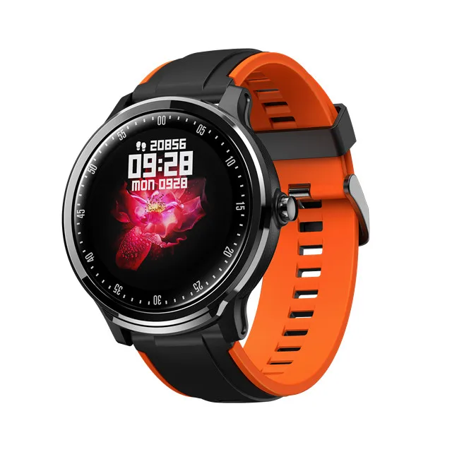 GEJIAN New Smart Watch IP68 Waterproof 1.3 Inch Full Touch Round Screen Heart rate Blood Oxygen Men Sport Watch for Android IOS - Цвет: Оранжевый