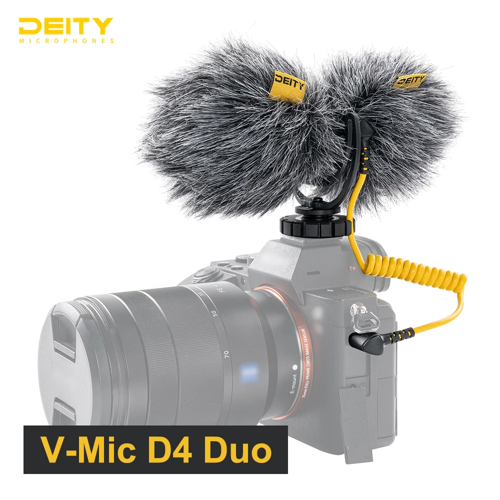 

Мини-микрофон Deity V-Mic D4 Duo, портативный кардиоидный DSLR-микрофон для интервью, видеозапись, двойной микрофон