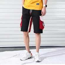 Мужские уличные шорты-карго в стиле хип-хоп летние мужские хлопковые шорты с карманами в стиле панк, корейские модные брюки