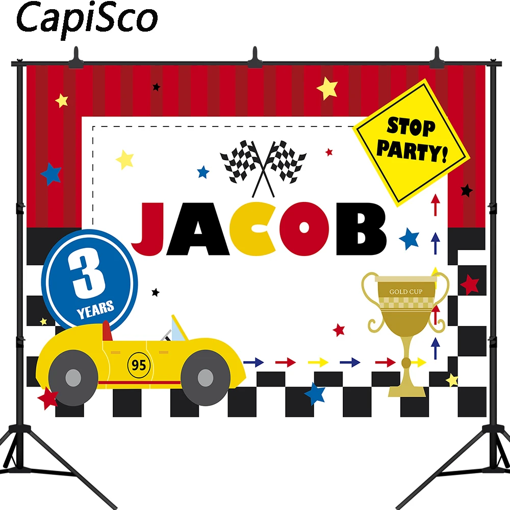 Capisco Racing Car Themed Birthday Backdrop Black White Grid Photo Backgrounds Boy Party Decor Custom Photo Booth Banner Background Aliexpress