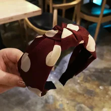 Fg047 Dongdaemun Hair Clasp New Style Polka Dot Large Rims Headband Spring Mixed Batch Headdress Korean-style Hairband
