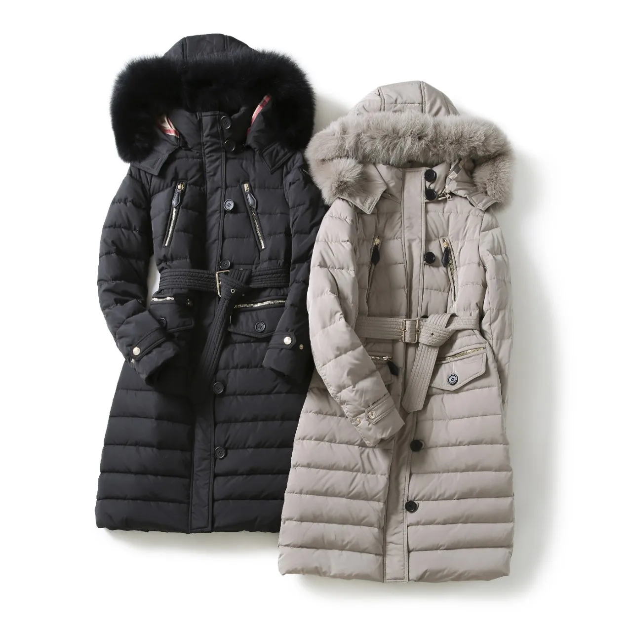 trench coat with fur hood