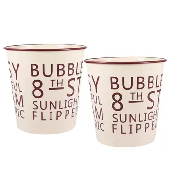 

Trash Bin 2 Pcs Creative Alphabet Printing Garbage Bin Storage Box Trash Garbage Organizer for Home Office Hotel