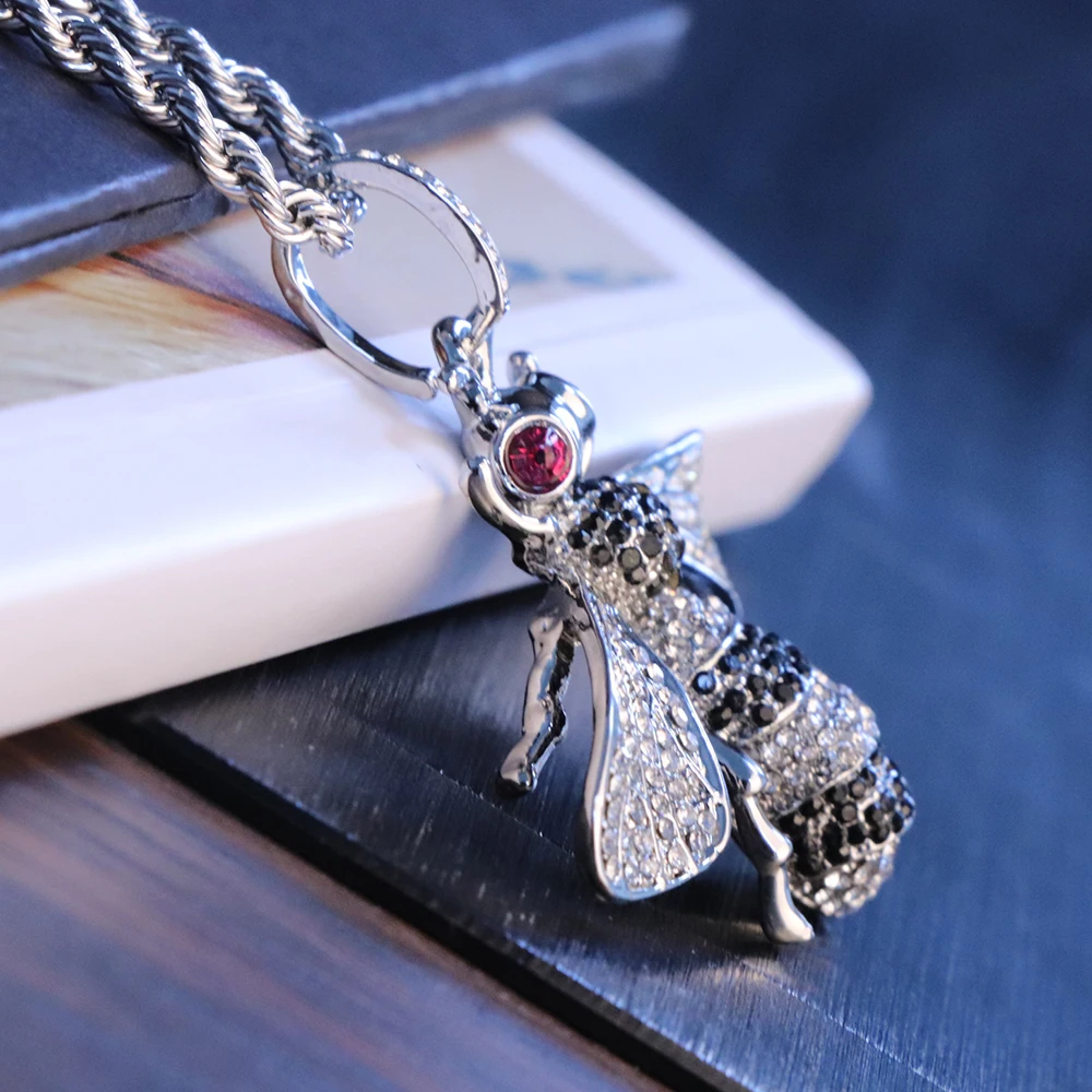 FDLK Личность Золото Iced Out кубический цирконий животное ожерелье с кулоном «пчела» мужские хип-хоп ювелирные изделия Подарки для женщин