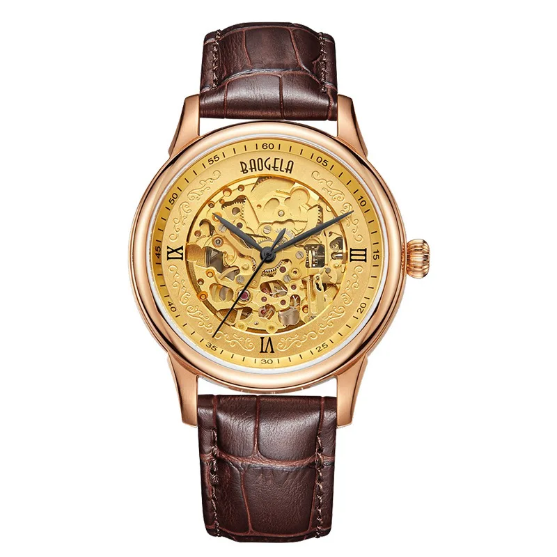 

MEN'S Watch Fully Automatic Analog Watch Hollow Out Waterproof MEN'S Watch Top Grade Stainless Steel Leather Watch