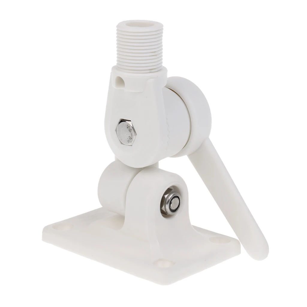 White Nylon Ratchet Bracket AIS/VHF Antenna Deck Mount Marine Boat Yacht