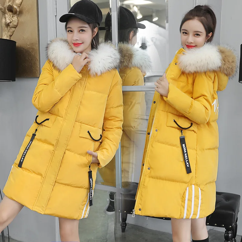 

Down Jacket Cotton-padded Clothes Student Mid-length Winter 2018 New Style Thick Slim Fit Cotton-padded Clothes Korean-style Cot