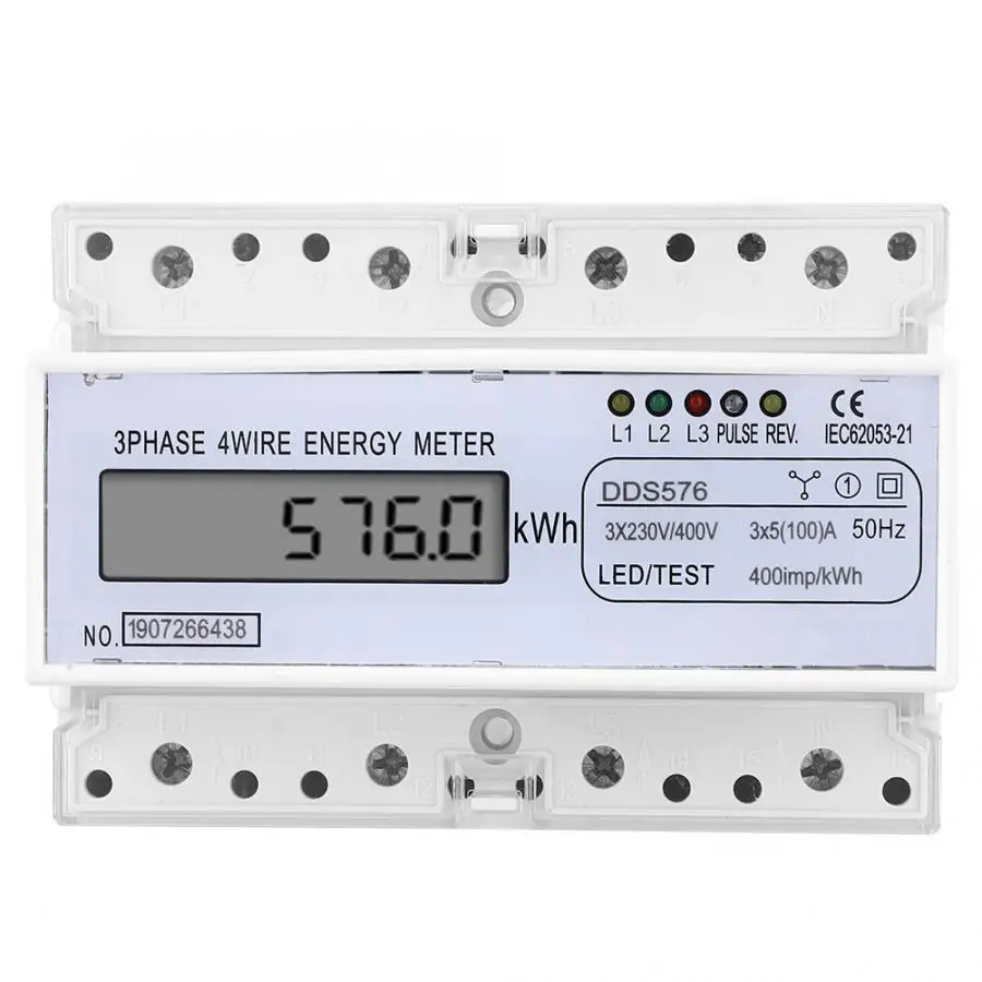 Измеритель мощности DDS576 ватт счетчик часов ЖК дисплей 3 фазы 4 провода 7P 380 В