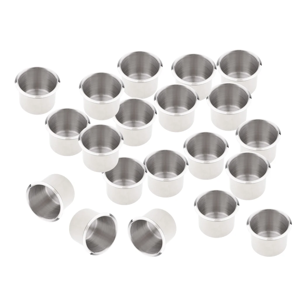 20PIECE 68mm Stainless Steel Recessed Cup Drink Holder for Marine Boat RV Camper 20PIECE 68mm Stainless Steel Recessed Cup Drink Holder for Marine Boat RV Camper