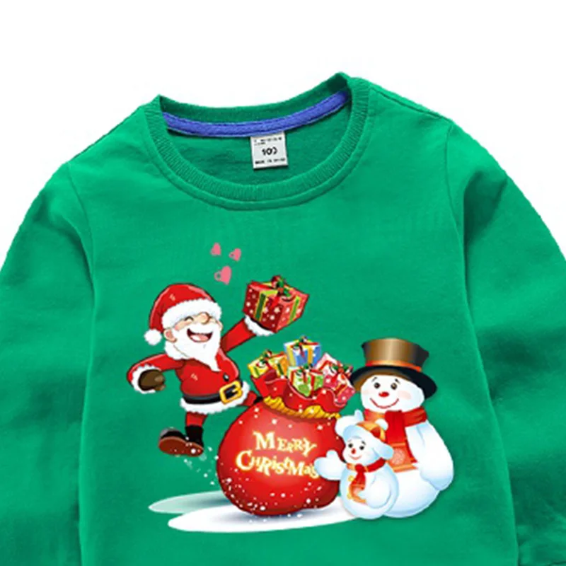 Рождественская Одежда для маленьких мальчиков и девочек, Рождественский свитер с длинными рукавами и принтом с героями мультфильмов, топы+ штаны, брючный костюм, комплект