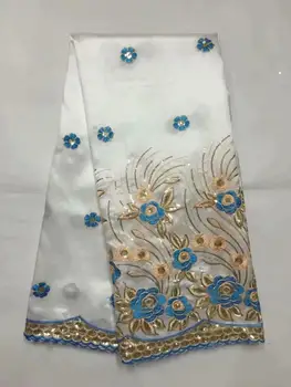 

High Quality George Lace raw silk george wrappers / fashions nigerian lace fabrics for wedding 5yard FB102