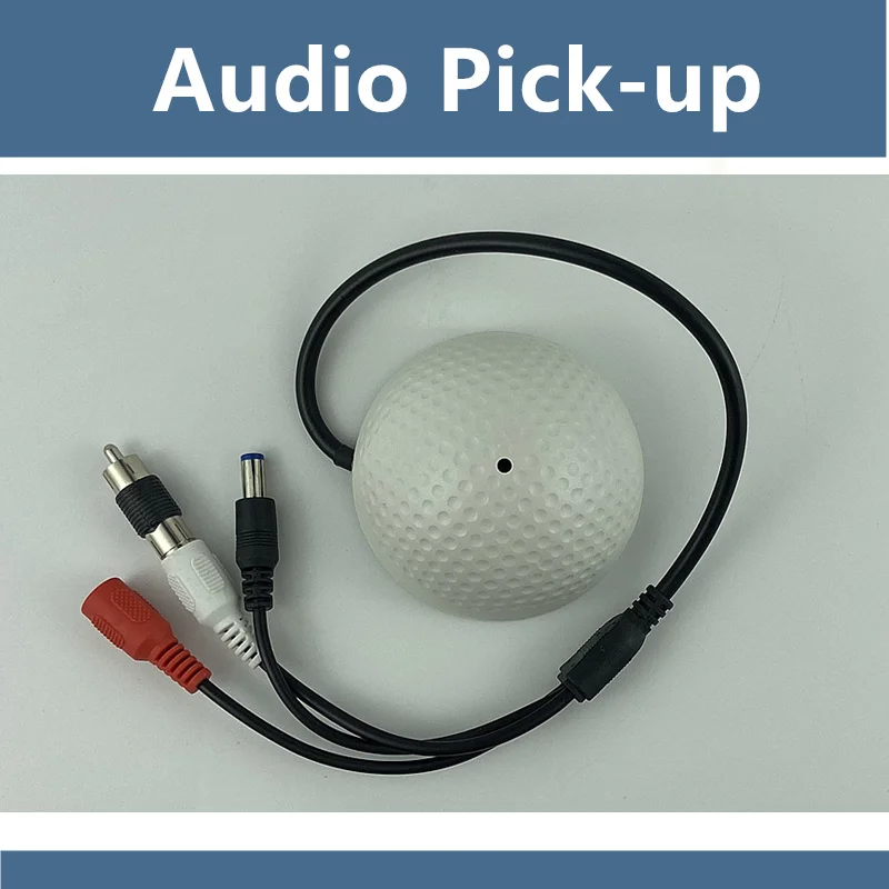 Microphone sound monitor Pickup Microphone MIC Sound RCA For IP Audio Camera Sensitivity Adjust Double Gain DC 6-12V For 5-50㎡ Surveillance Special
