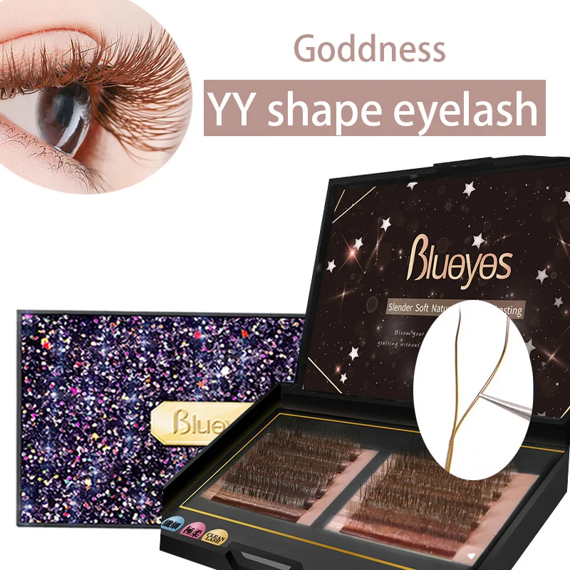 Blueyes ресницы Y Форма объем Поддельные упаковка коробка для наращивания Сплит