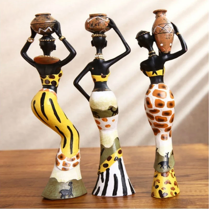 Environmentally friendly exotic African women dance resin crafts creative home decoration three-piece pendant