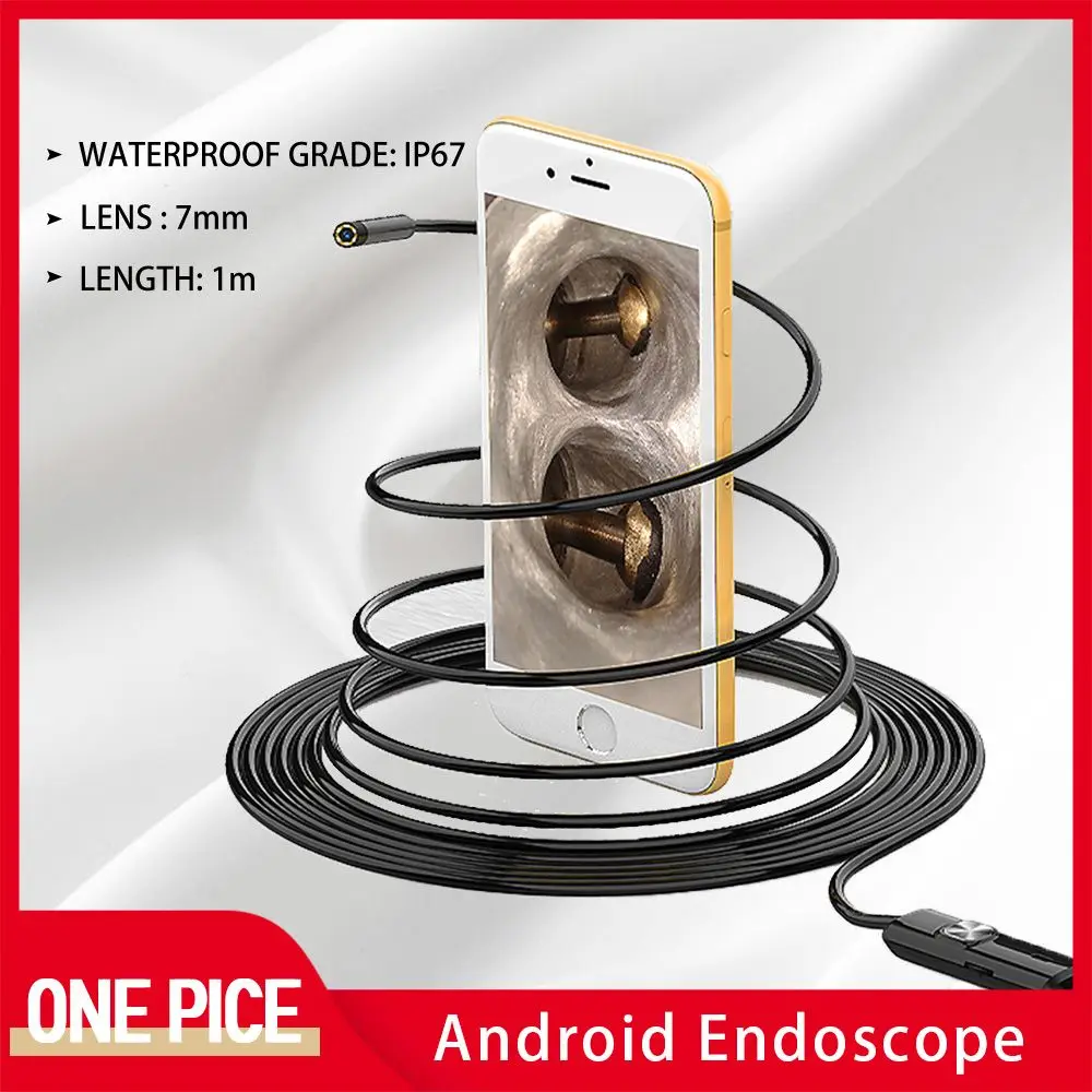 

7.0 mm Endoscope Camera Flexible IP67 Waterproof Micro USB Industrial Borescope Camera for Android Phone PC 6LED Adjustable A1