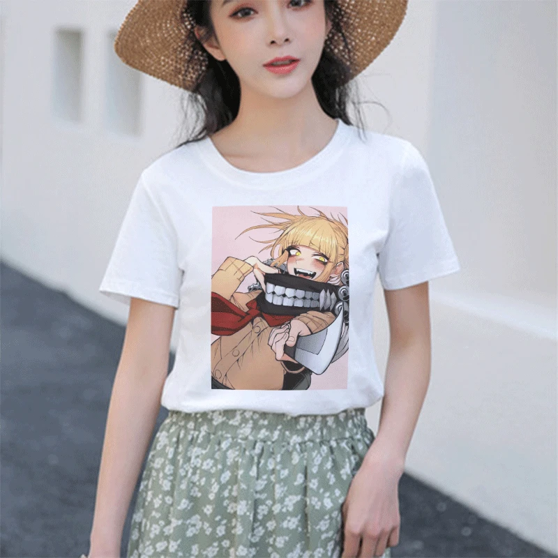 Kawaii мультфильм футболка для женщин Harajuku зло уличная одежда Академия аниме