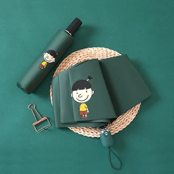 

In stock Original Design Automatic Umbrella Three Folding UV Protect Sunny Rainy Umbrella 8 Bones Steel Rain Auto Parasol