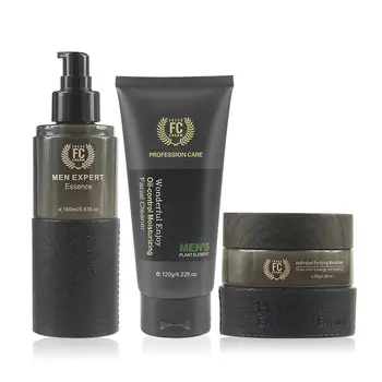 

New Hot Sale 3Pcs Men Brightening Skin Care Set Cleanser & Toner & Lotion Moisturizing Anti Aging Smooth Daily Facial Care