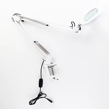 Светодиодный 5 x увеличительное настольное освещение бесступенчатая Затемняющая Поворотная рука красота уход за кожей маникюр ногтей Тату Салон ремонт вышивка