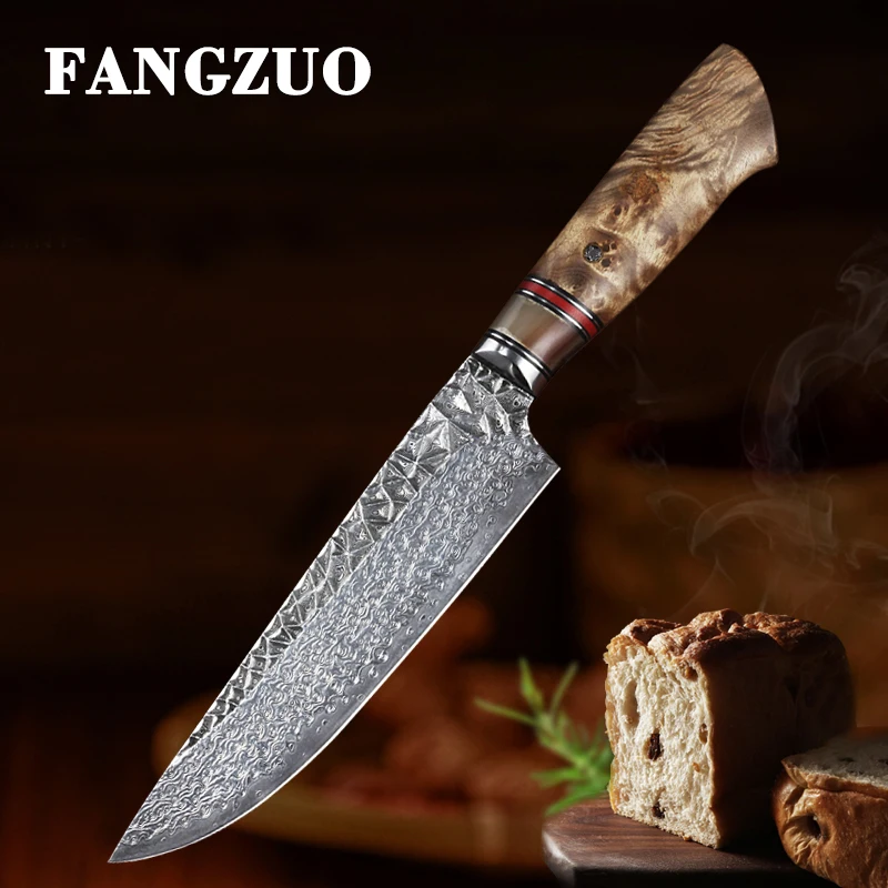 Нож шеф-повара FANGZUO VG10 профессиональный нож из дамасской стали 7 дюймов японский