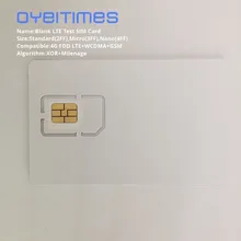 Oyeitimes 4g lte cartão sim de teste, suporta milenagem dupla e algoritmos xor teste cartão sim mini, micro e nano em branco