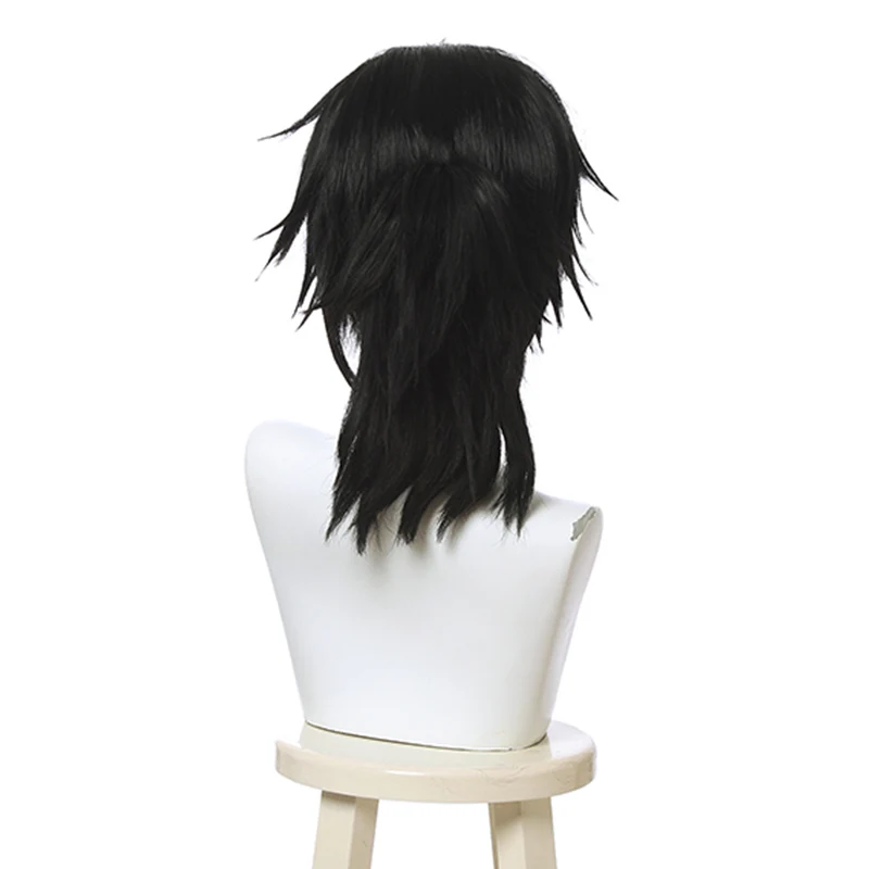 L-email wig Demon Slayer Tomioka Giyuu Cosplay Wigs Kimetsu no Yaiba Cosplay Wig Black Ponytail Men Wig Synthetic Hair Halloween