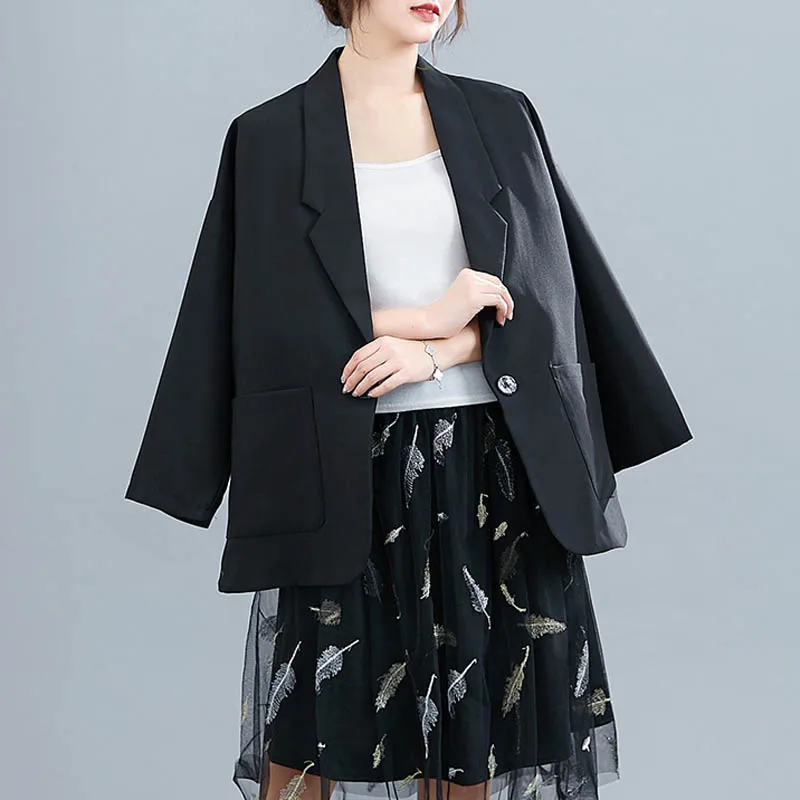 Осенний блейзер feminino, большие размеры, обхват груди 150 см, 6XL, 7XL, 8XL, 9XL, пальто для женщин, черный, серый цвета