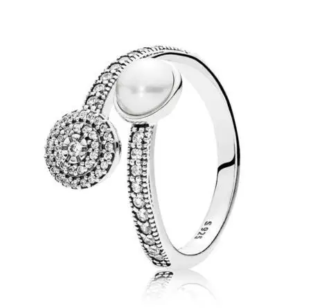 

Genuine 925 Sterling Silver Ring Pure White Pearl Radiant Glow Ring For Women Wedding Engagement Gift Fashion Jewelry