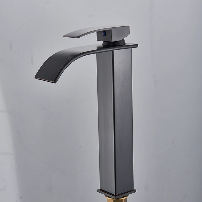 black B tap Senlesen водопад ванная комната кран Горячая бортике хром латунь раковины Смеситель горячей и холодной воды - Цвет: black B tap