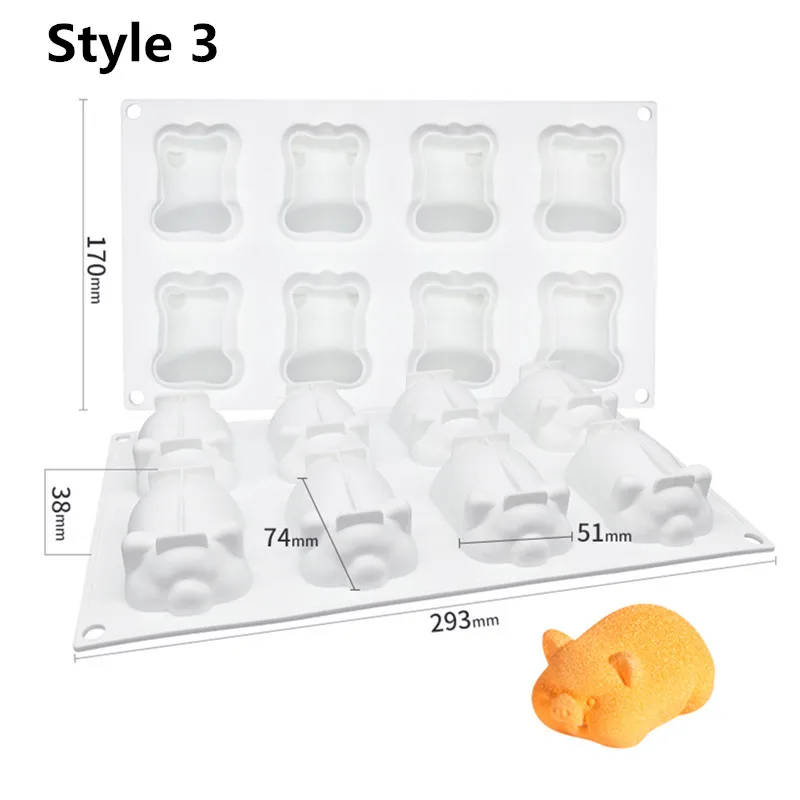 SHENHONG новая форма для выпечки для муссов и десертов силиконовая 3D форма Silikonowe Moule кондитерские изделия сковорода жаропрочная посуда для фондан - Color: Style 3