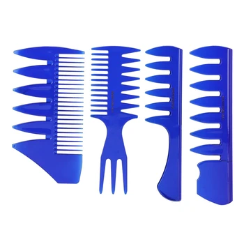 

Shampoo Brush 4PCS Men Hairdressing Tool Set Wide Teeth Fork Comb Hair Straightening Oil Hair Styling Comb Professional Hair